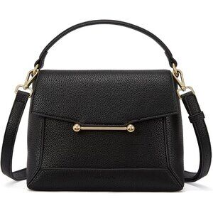Small Vegan Leather Crossbody Bag for Women with Flap and Top Handle Design